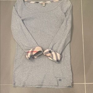Burberry Gray Long Sleeve Women's Top medium